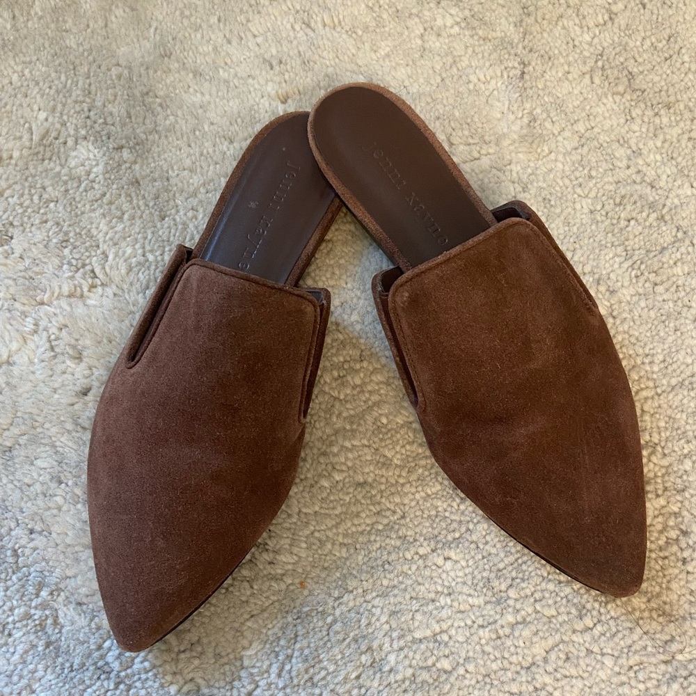 Jenni Kayne Chocolate Brown Suede Mules